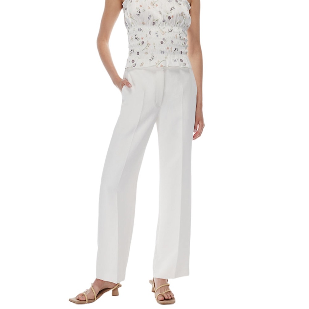 Wilfred Ivory Wide-Leg Crepe Trousers